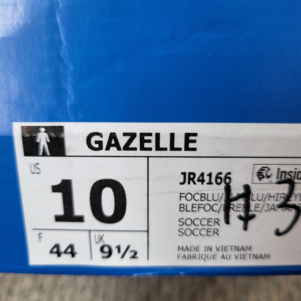 adidas Gazelle Suede Sneakers in Blue with Lime Accents - Picture 5 of 5